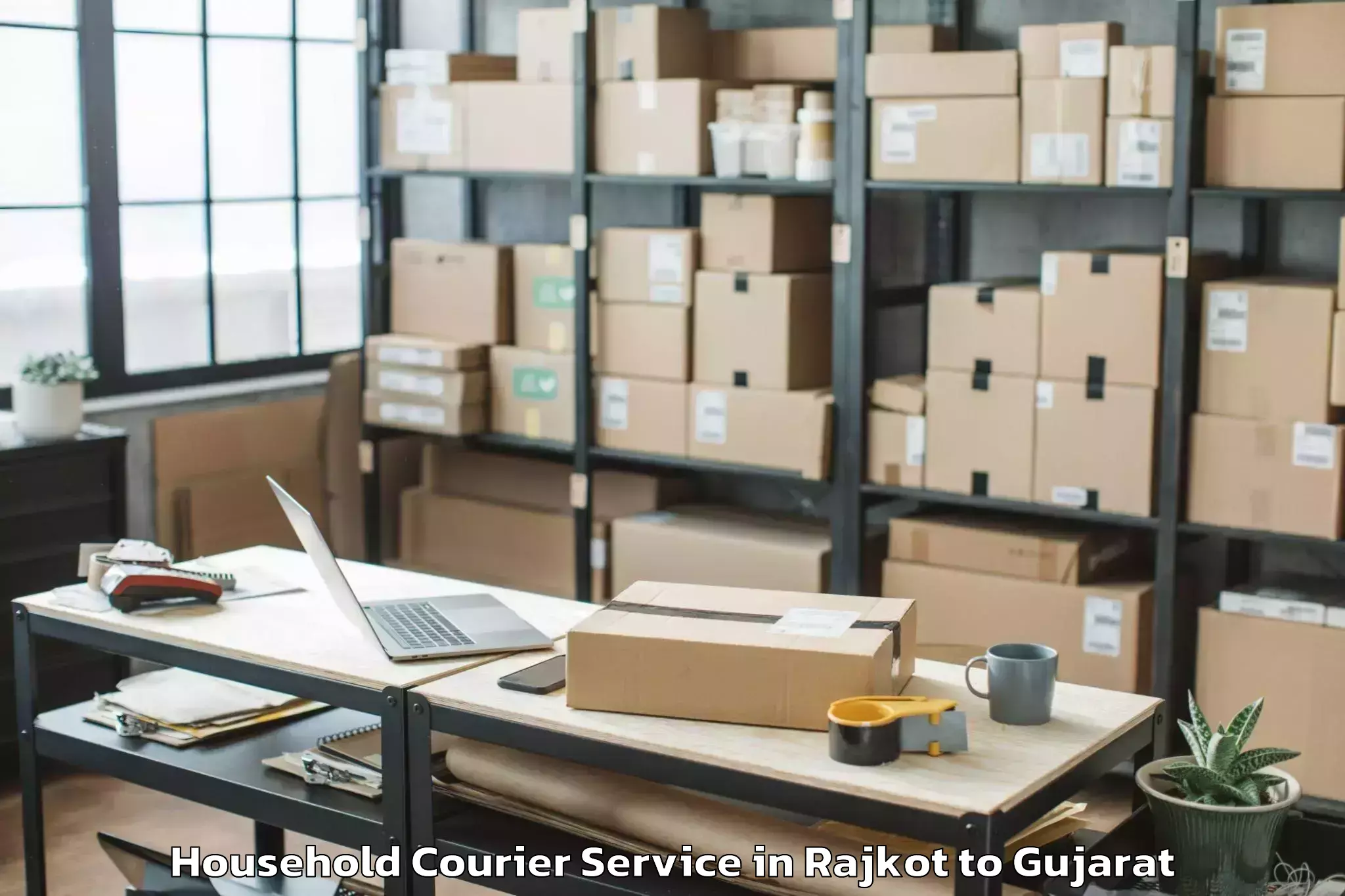 Easy Rajkot to Sankheda Household Courier Booking